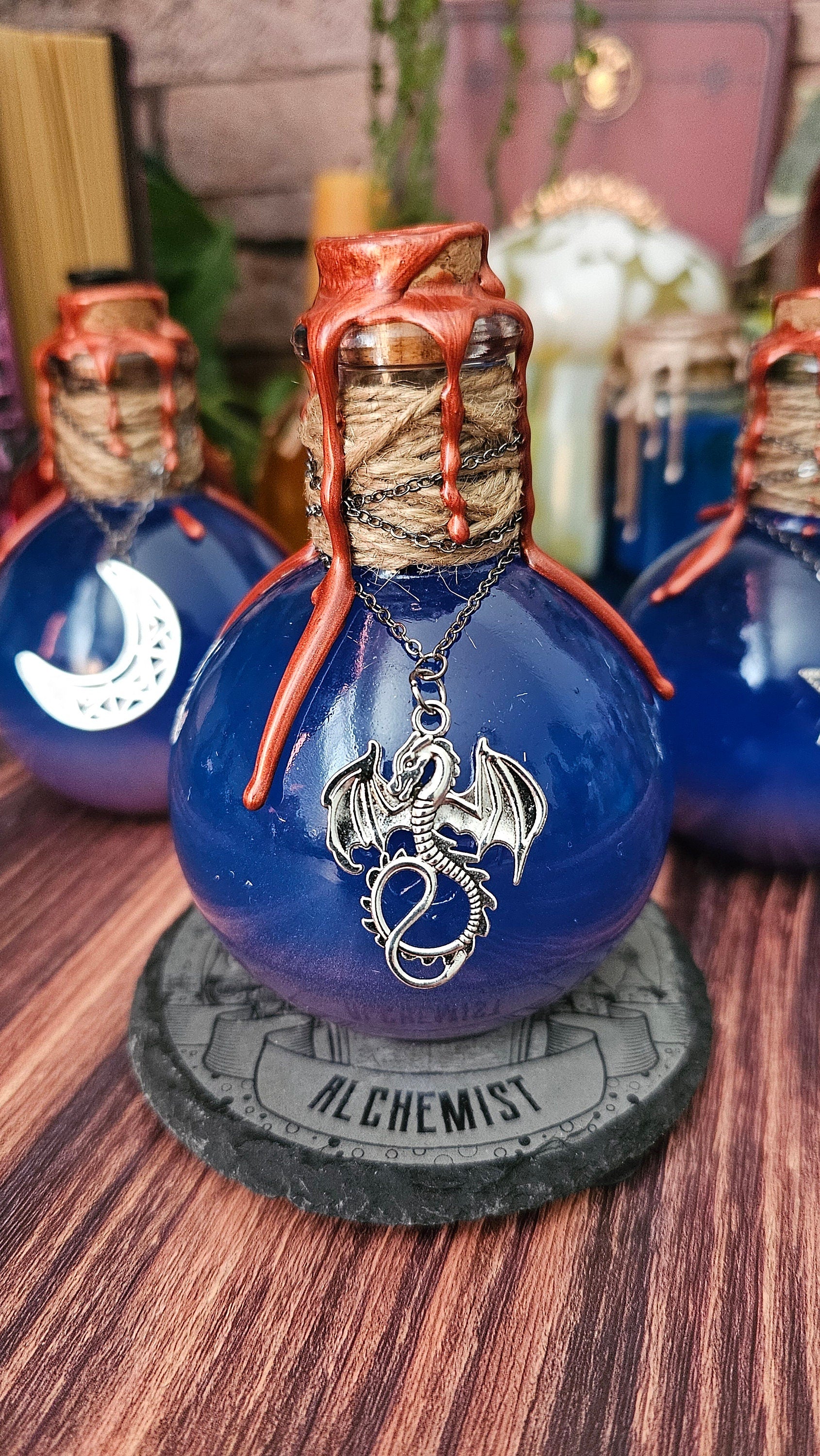 Mana Potion: Color Changing Medieval Fantasy Bottle with Charm