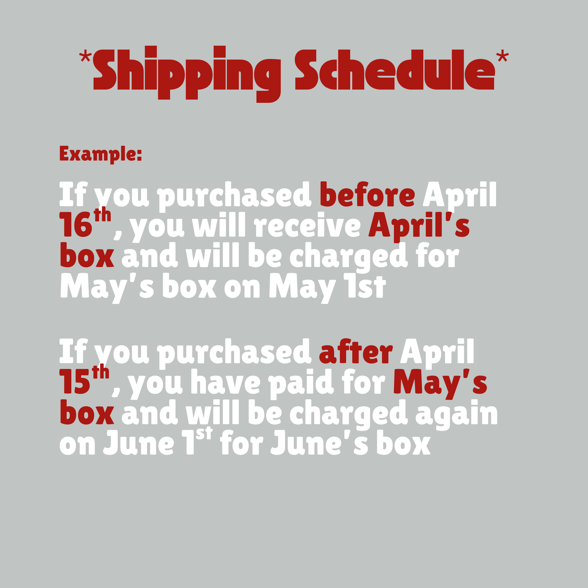 May Tavern Mail - Subscription Box