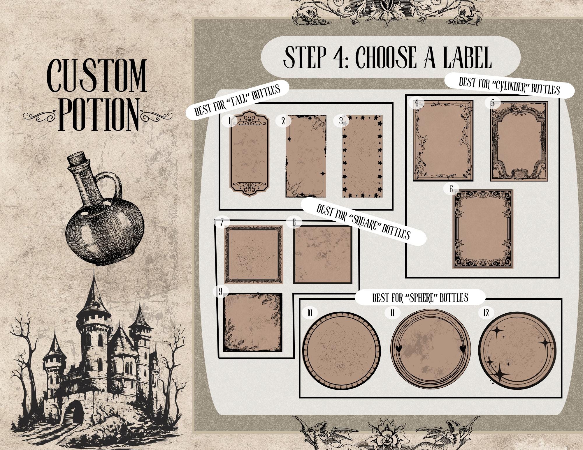 Custom Magic Potion Bottle: Fantasy Apothecary Decor