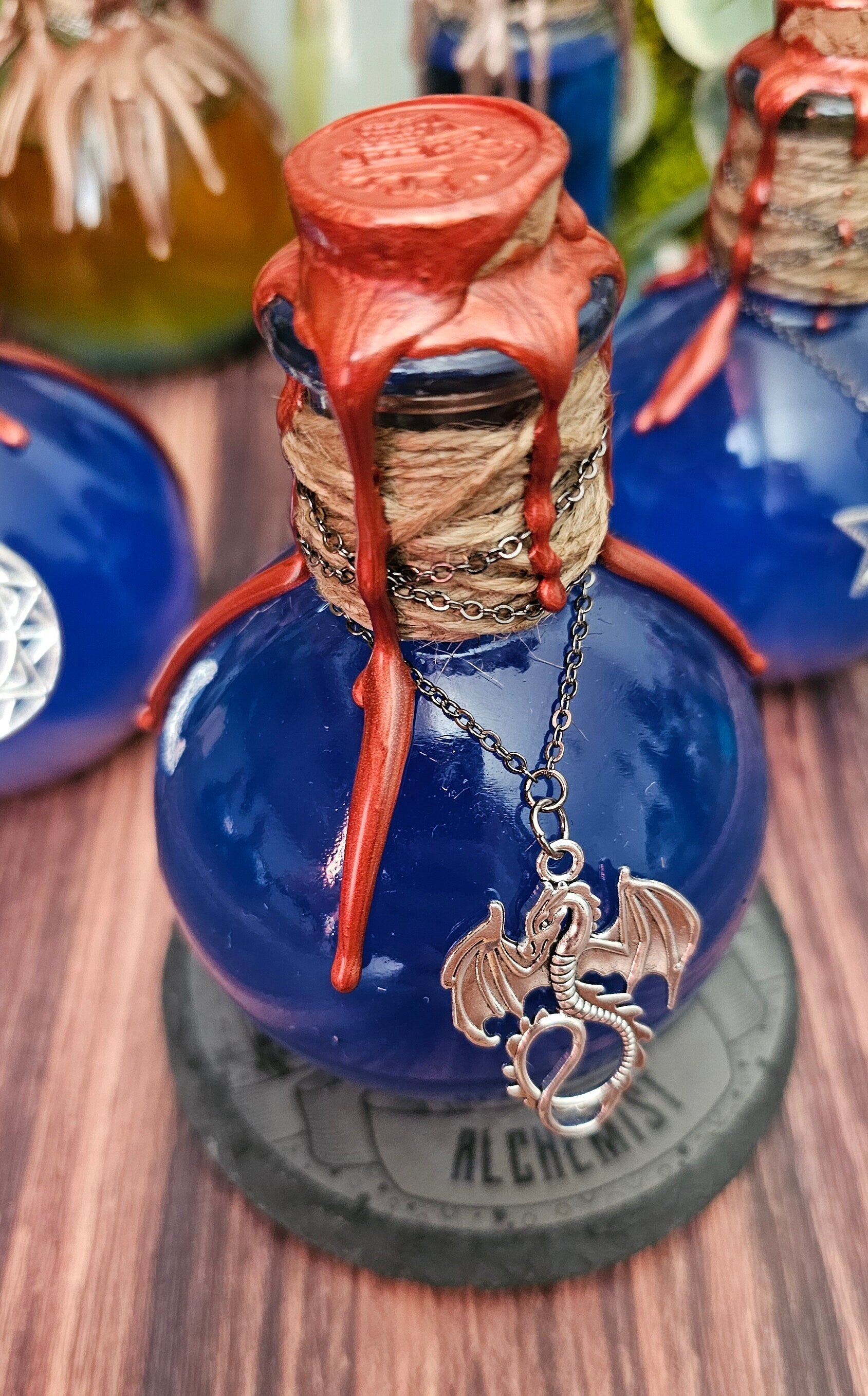 Color Changing Mana Potion: Medieval Fantasy Bottle with Charm