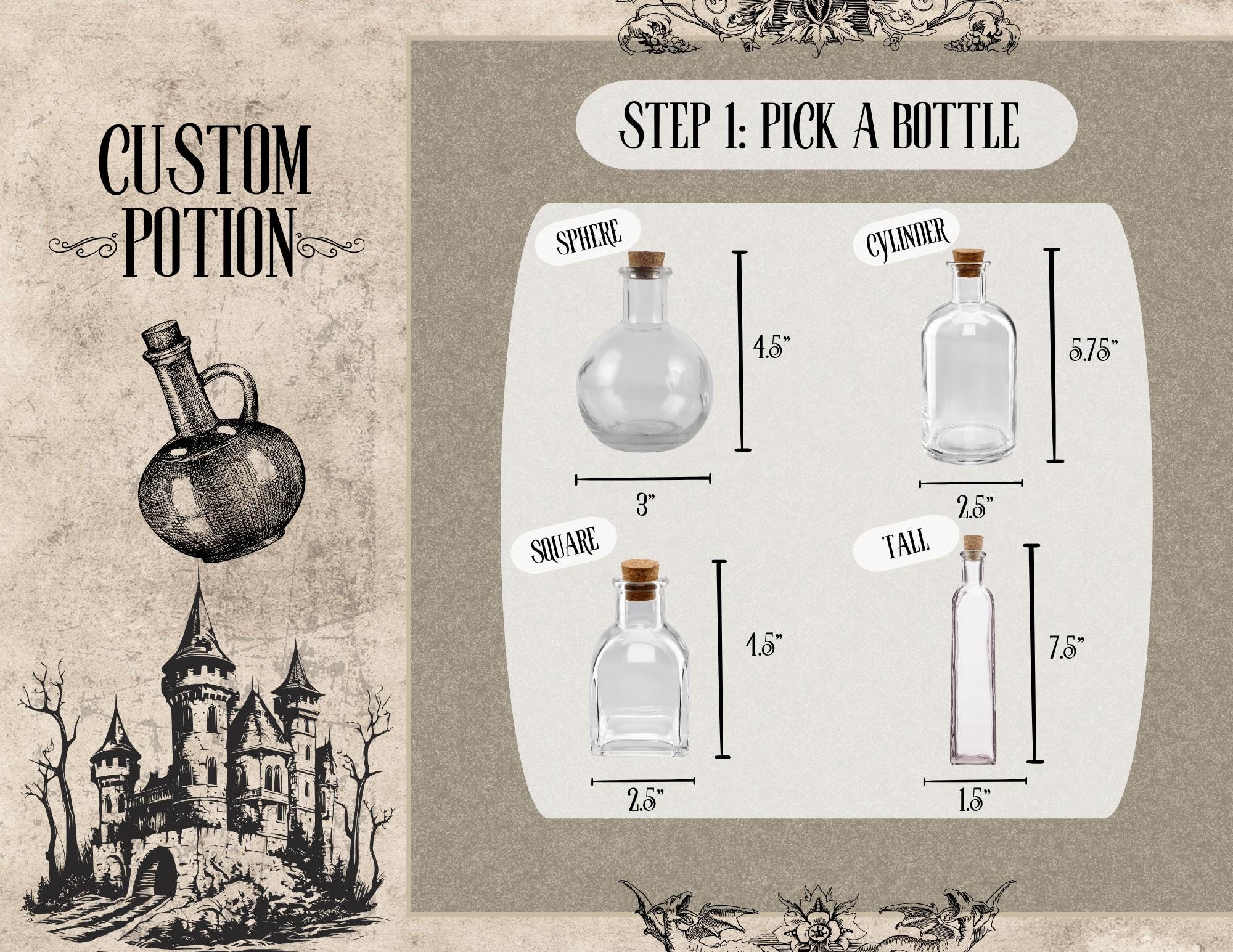 Custom Magic Potion Bottle: Fantasy Apothecary Decor