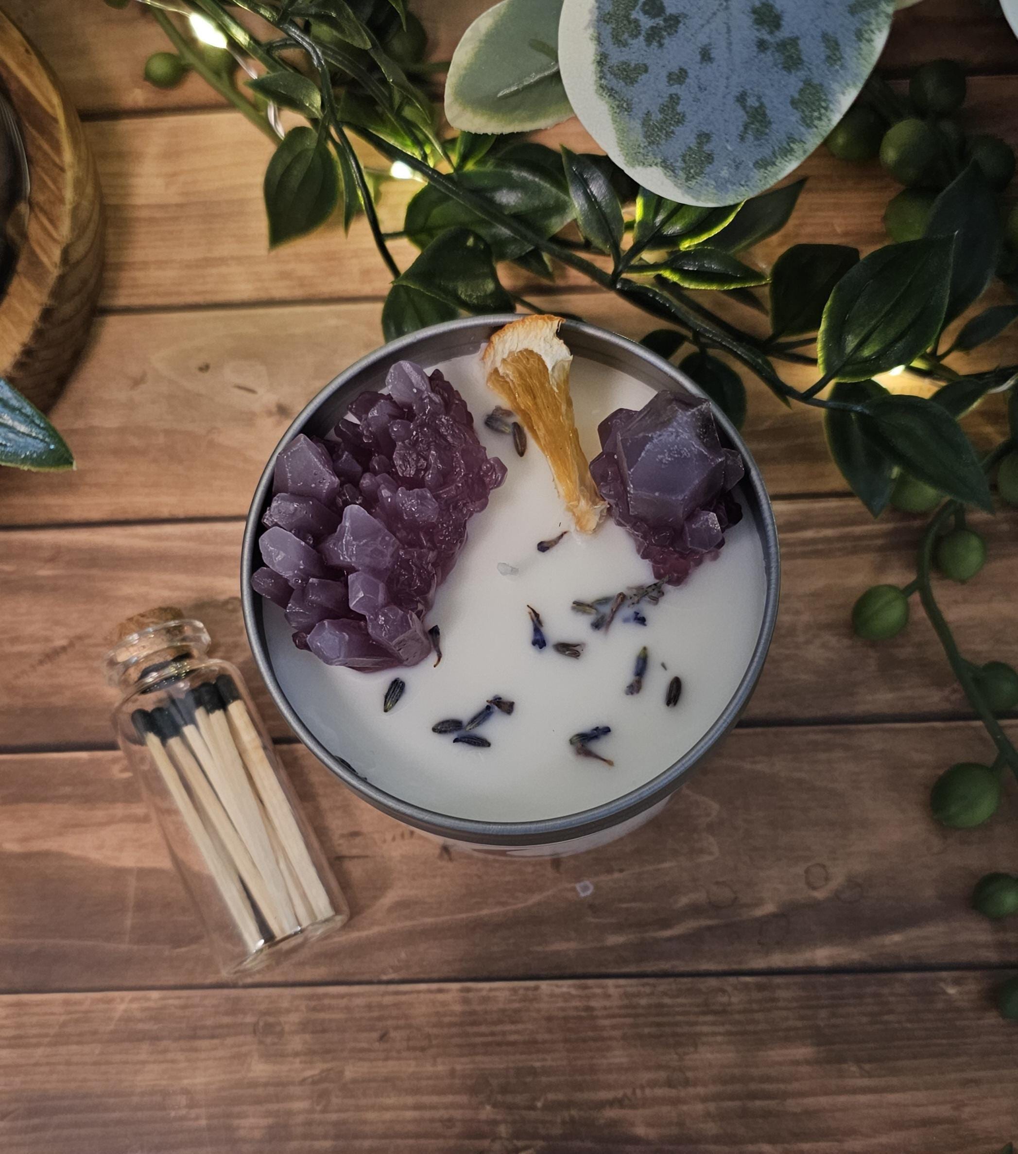 Crystal Wax Candles | Soy Blend Citrus Scent | Witch Apothecary