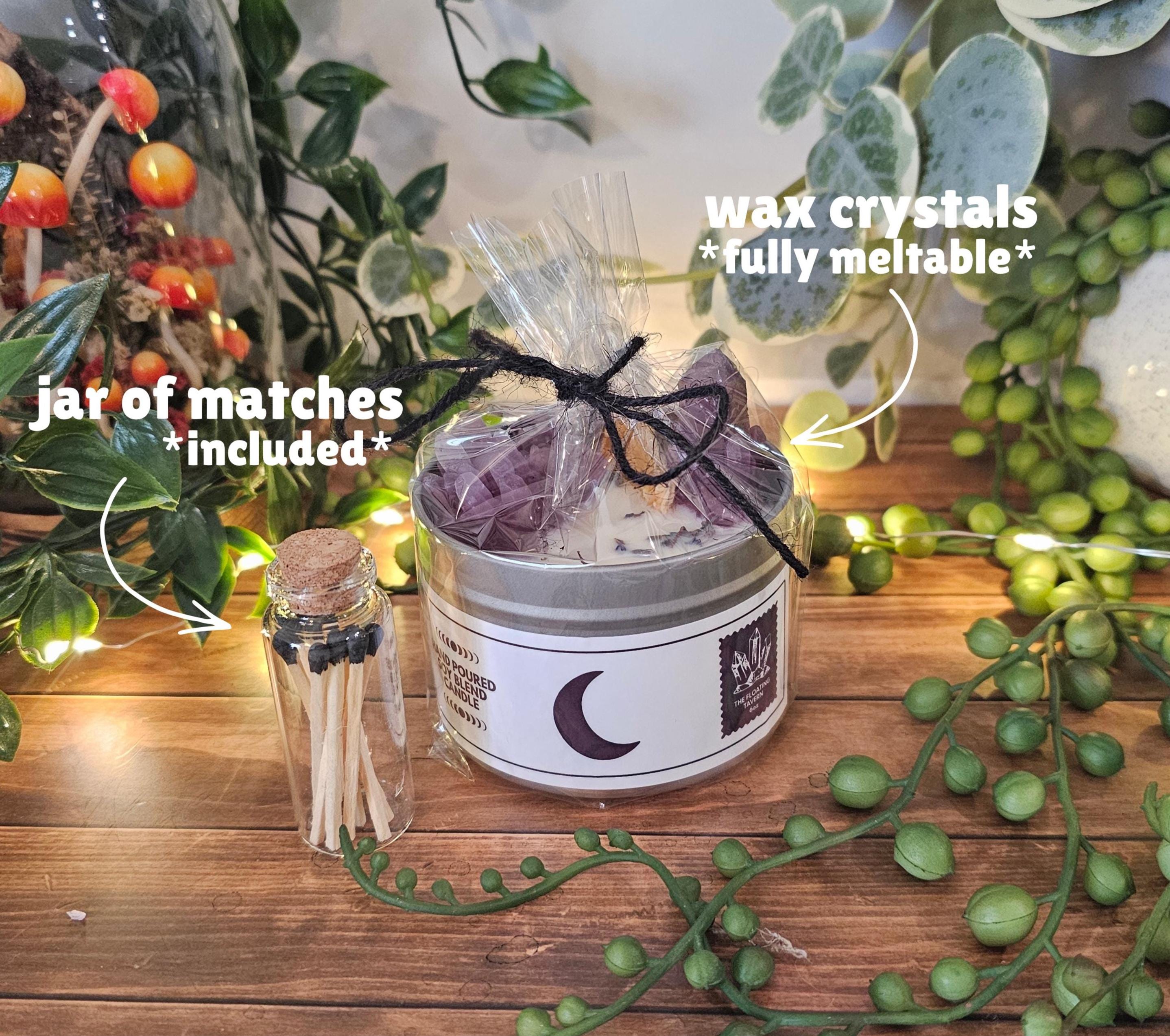 Crystal Wax Candles | Soy Blend Citrus Scent | Witch Apothecary