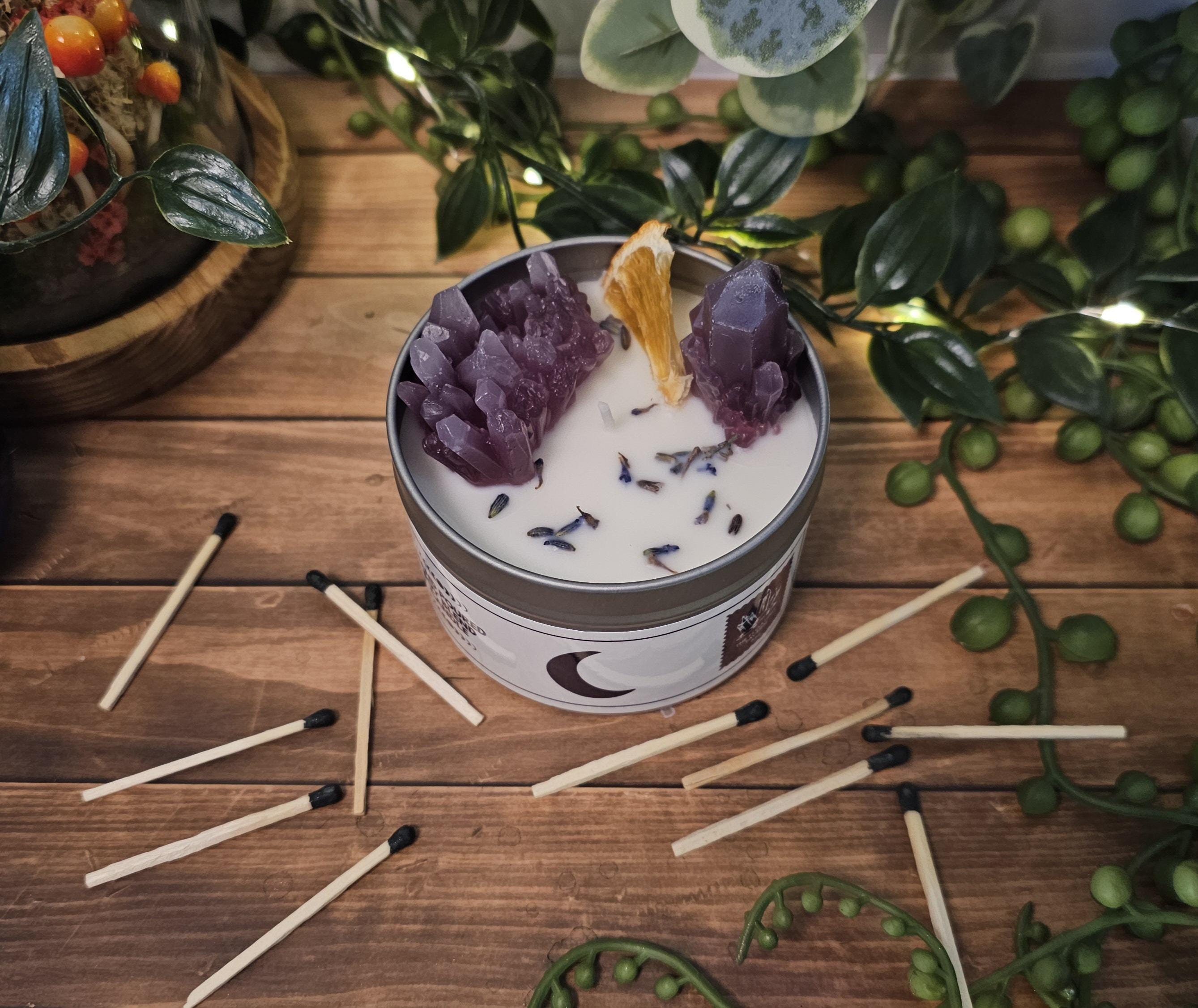 Crystal Wax Candles | Soy Blend Citrus Scent | Witch Apothecary