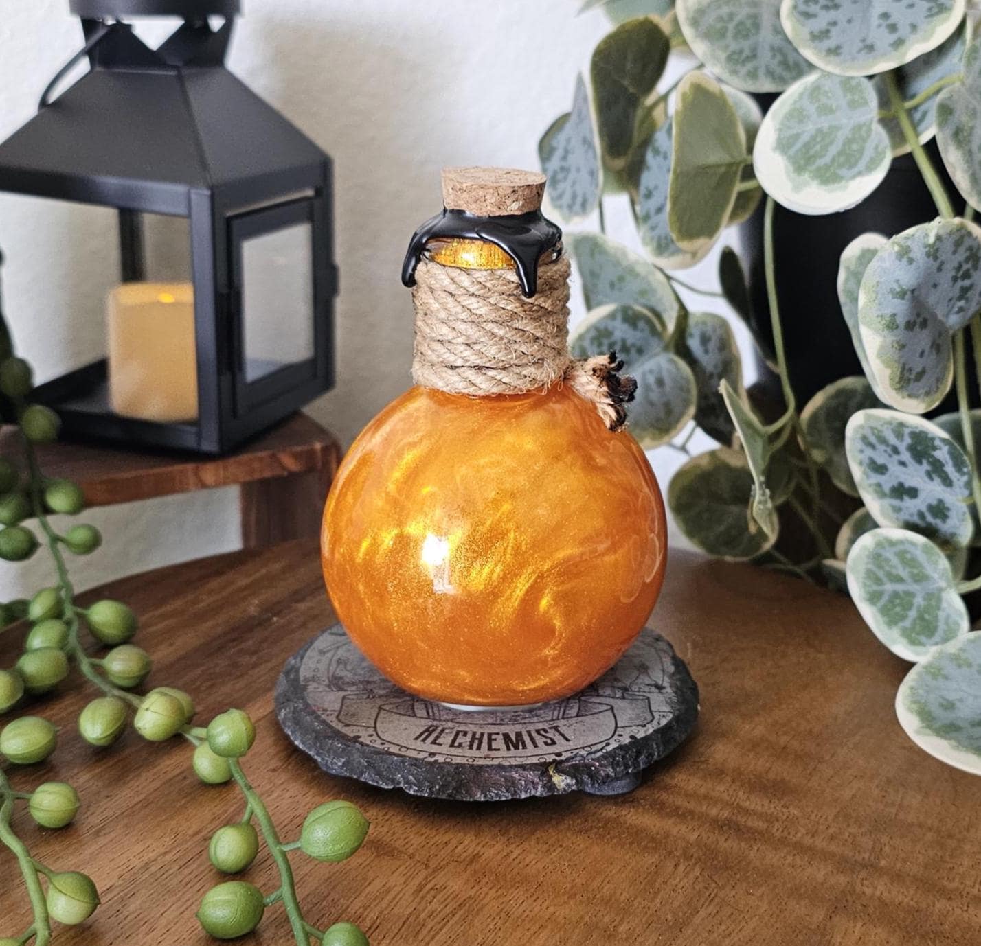 Fireball Magic Potion Bottle | Apothecary Fantasy Decor | DnD Props
