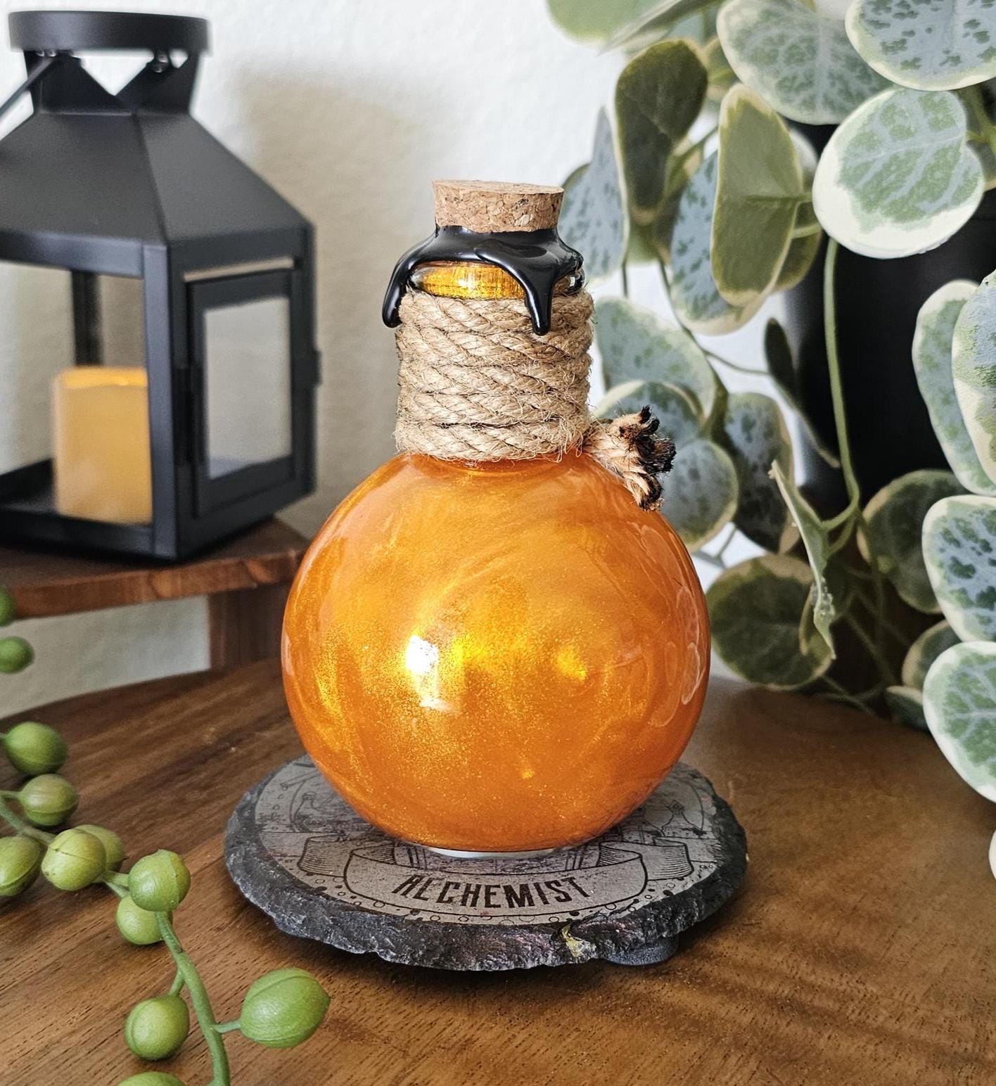 Fireball Magic Potion Bottle | Apothecary Fantasy Decor | DnD Props