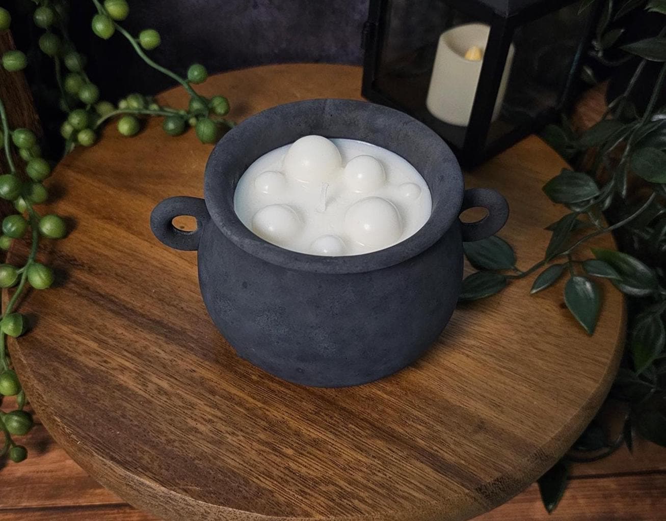 Cauldron Witchy Candle | Green Apple Scent | Bubbly Witch Apothecary