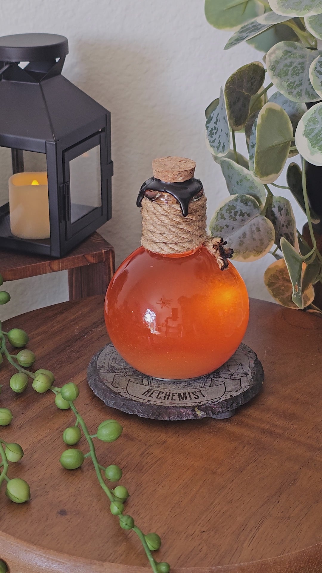 Fireball Magic Potion Bottle | Apothecary Fantasy Decor | DnD Props